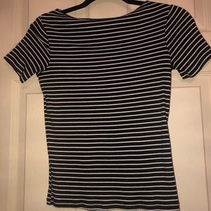 black and white stripe top